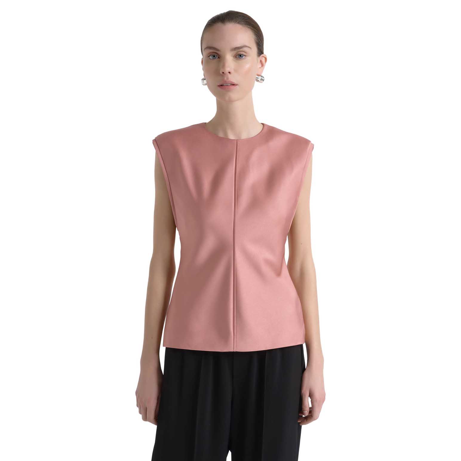 Cue Satin Bias Top